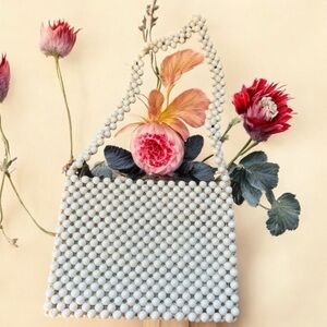 Vintage 60’s Lady Ellen White Bubble Beaded Handbag